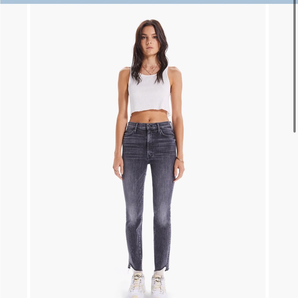 Mother High Waisted Rascal Ankle Step Fray “Night Garden”